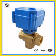 3 way brass electric water diverter valve for auto equipment, solar water system water heater, air condition